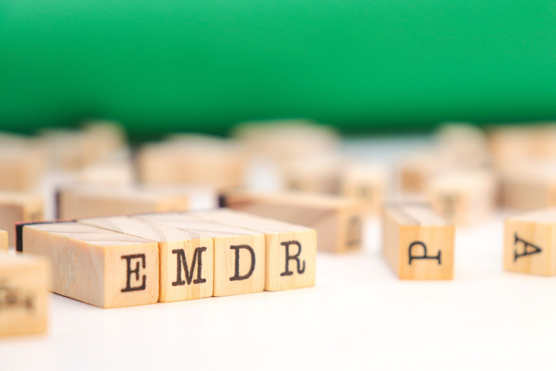emdr acronym on wooden cubes